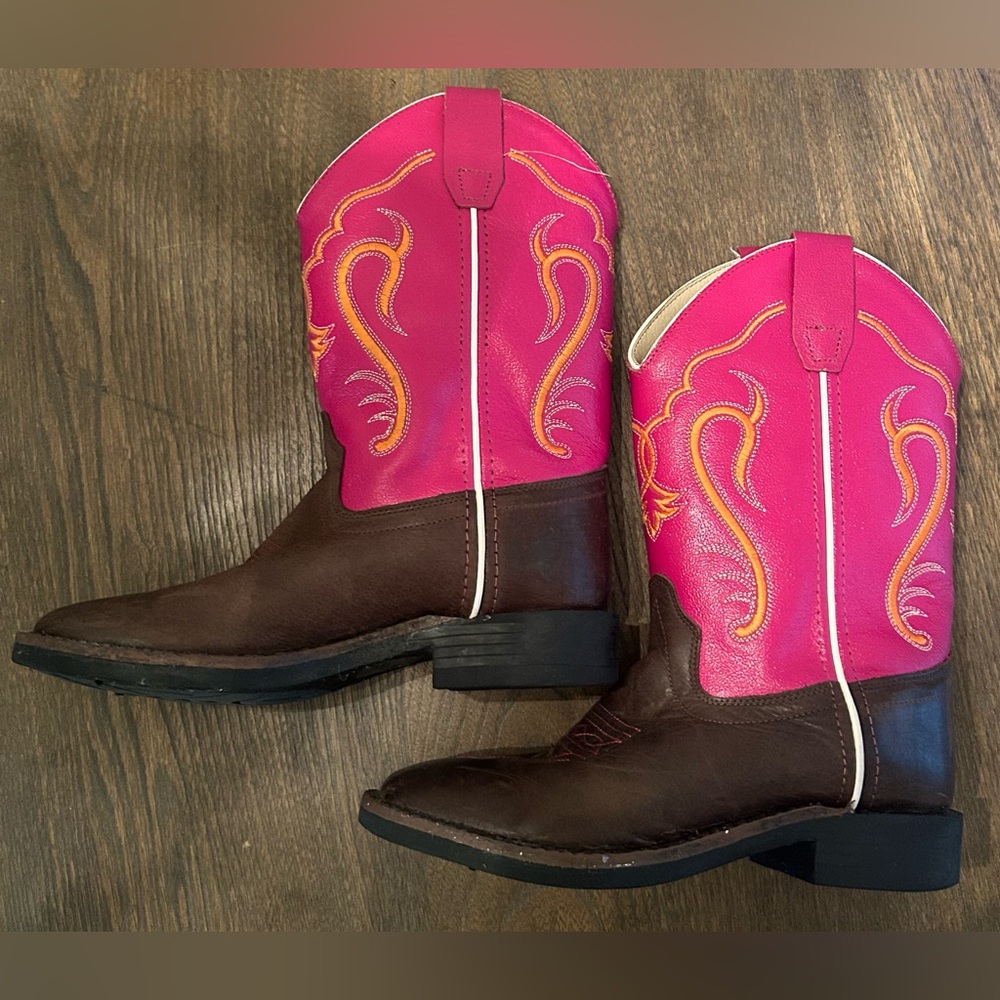 Old West Girls Leather Cowgirl Western Boots ~Size 3 (see measurements) - Picture 4 of 7